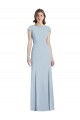 Open Back Light Sky Blue Trumpet Bateau Neck Long Formal Dress / Bridesmaid Dress Bolton