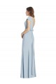Open Back Light Sky Blue Trumpet Bateau Neck Long Formal Dress / Bridesmaid Dress Bolton