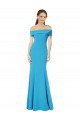 Peacock Blue Sheath Off the Shoulder Long Formal Dress / Bridesmaid Dress Bolton