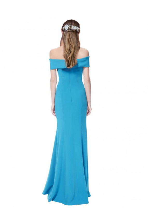 Peacock Blue Sheath Off the Shoulder Long Formal Dress / Bridesmaid Dress Bolton