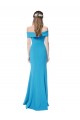 Peacock Blue Sheath Off the Shoulder Long Formal Dress / Bridesmaid Dress Bolton