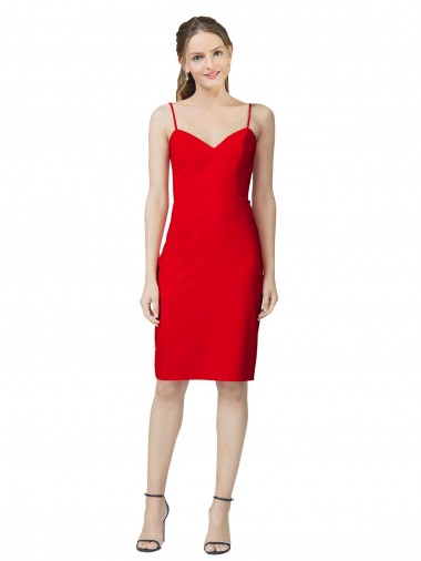 Red Sheath Sweetheart Cocktail Length Formal Evening Gown / Prom Dress / Bridesmaid Dress Bolton