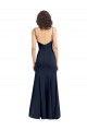Low Back Dark Navy Sheath Scoop Neck Long Formal Dress / Bridesmaid Dress Bolton