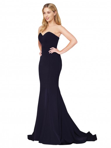 Dark Navy Mermaid High Neck Sweep Train Formal Evening Gown / Prom Dress / Bridesmaid Dress Bolton