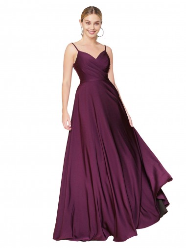 V-Back Wild Berry A-Line High Neck Long Formal Evening Gown / Prom Dress / Bridesmaid Dress Bolton