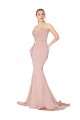 Low Back Mauve Mermaid High Neck Long Formal Dress / Bridesmaid Dress Bolton