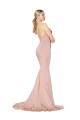 Low Back Mauve Mermaid High Neck Long Formal Dress / Bridesmaid Dress Bolton