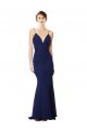 Open Back Navy Blue Mermaid High Neck Long Formal Dress / Bridesmaid Dress Bolton