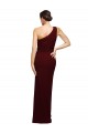 Burgundy Gold Sheath One Shoulder Long Black Tie Evening Gown / Prom Dress / Bridesmaid Dress Bolton