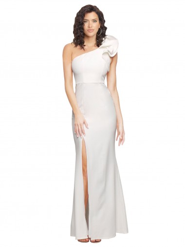Ivory Sheath One Shoulder Long Formal Evening Gown / Prom Dress / Bridesmaid Dress Bolton