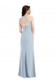 Open Back Light Sky Blue A-Line V-Neck Long Formal Evening Gown / Prom Dress / Bridesmaid Dress Bolton