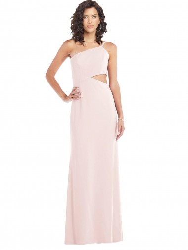 Pink Trumpet One Shoulder Long Formal Evening Gown / Prom Dress / Bridesmaid Dress Bolton