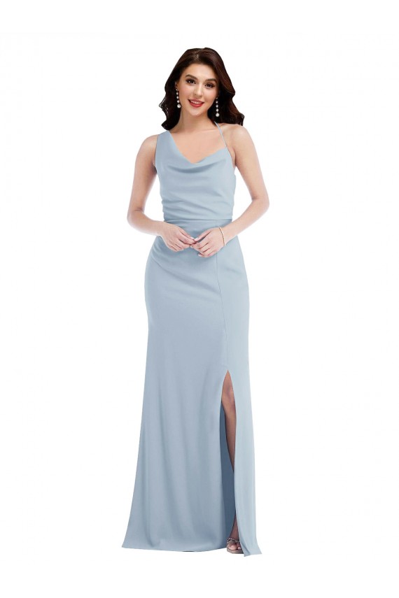 Light Sky Blue Trumpet One Shoulder Long Formal Dress / Bridesmaid Dress Bolton
