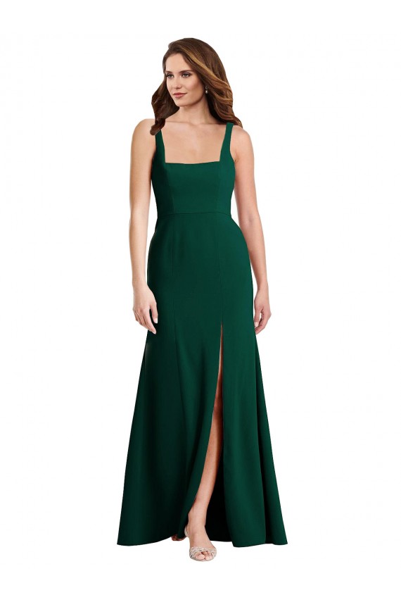 Midnight Green Trumpet Square Neck Long Semi Formal Evening Dress / Prom Dress / Bridesmaid Dress Bolton