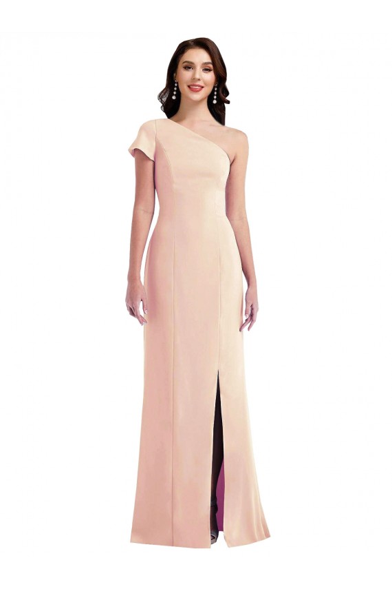 Nude Trumpet One Shoulder Long Formal Evening Gown / Prom Dress / Bridesmaid Dress Bolton