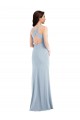 Open Back Light Sky Blue Trumpet V-Neck Long Evening Dress / Bridesmaid Dress Bolton