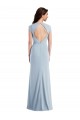 Open Back Light Sky Blue Trumpet Long Formal Evening Gown / Prom Dress / Bridesmaid Dress Bolton
