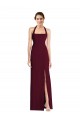 Open Back Burgundy Gold Trumpet Halter Neck Long Semi Formal Evening Dress / Prom Dress / Bridesmaid Dress Bolton