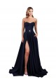 Low Back Dark Navy A-Line High Neck Long Formal Dress / Bridesmaid Dress Bolton