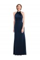 Open Back Dark Navy Trumpet High Neck Long Semi Formal Evening Dress / Prom Dress / Bridesmaid Dress Bolton