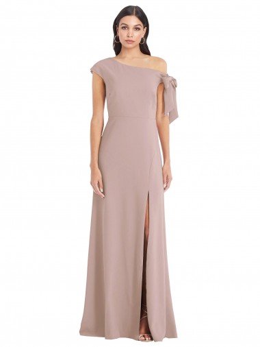 Dusty Pink A-Line Off the Shoulder Long Formal Evening Gown / Prom Dress / Bridesmaid Dress Bolton