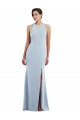 Open Back Light Sky Blue Trumpet Jewel Neck Long Formal Evening Gown / Prom Dress / Bridesmaid Dress Bolton