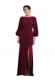 Open Back Burgundy Gold Trumpet Bateau Neck Long Formal Evening Gown / Prom Dress / Bridesmaid Dress Bolton