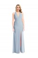 Open Back Light Sky Blue Trumpet Halter Neck Long Bridesmaid Dress / Evening Dress Bolton