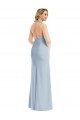 Open Back Light Sky Blue Trumpet Halter Neck Long Bridesmaid Dress / Evening Dress Bolton