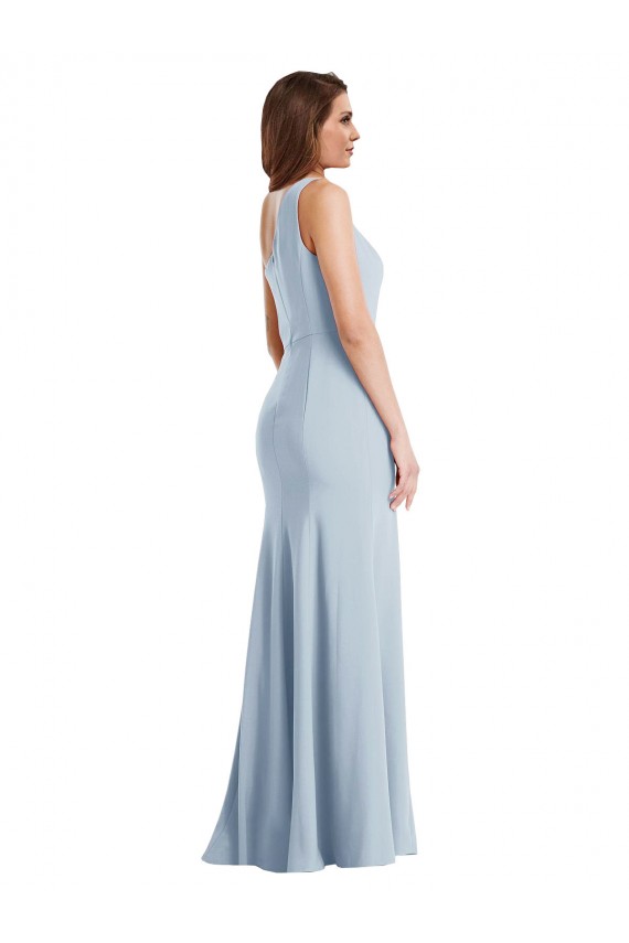 Light Sky Blue Trumpet One Shoulder Long Formal Evening Gown / Prom Dress / Bridesmaid Dress Bolton