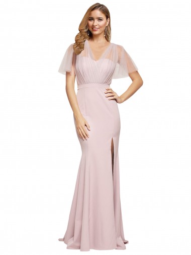 V-Back Mauve Sheath Sweetheart Long Formal Evening Gown / Prom Dress / Bridesmaid Dress Bolton