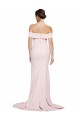 Low Back Pink Sheath Square Neck Sweep Train Formal Evening Gown / Prom Dress / Bridesmaid Dress Bolton
