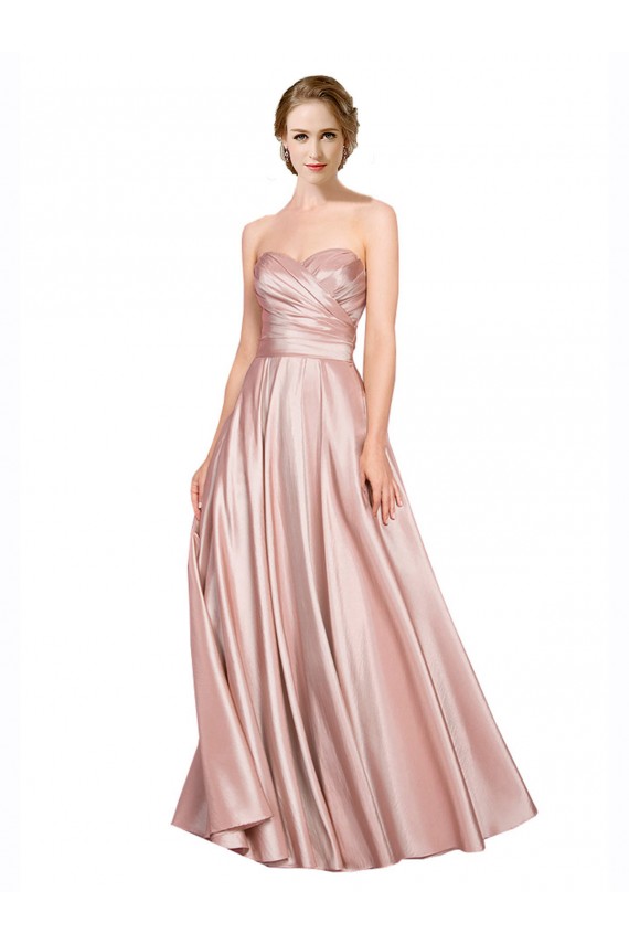 Low Back A-Line Strapless Long Black Tie Evening Gown / Prom Dress / Bridesmaid Dress Bolton