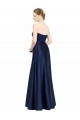 Low Back Dark Navy A-Line Sweetheart Long Black Tie Evening Gown / Bridesmaid Dress Bolton