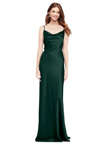 V-Back Hunter Sheath Cowl Neck Long Black Tie Evening Gown / Prom Dress / Bridesmaid Dress Bolton