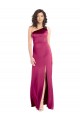 Open Back Fuchsia A-Line One Shoulder Long Formal Evening Gown / Prom Dress / Bridesmaid Dress Bolton