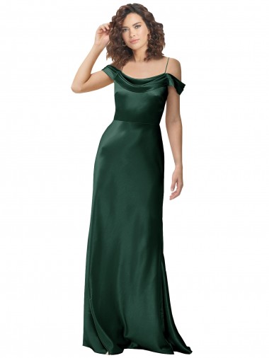 V-Back Hunter A-Line Spaghetti Straps Long Formal Evening Gown / Prom Dress / Bridesmaid Dress Bolton