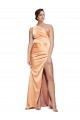 Open Back Light Copper Sheath One Shoulder Long Formal Evening Gown / Prom Dress / Bridesmaid Dress Bolton