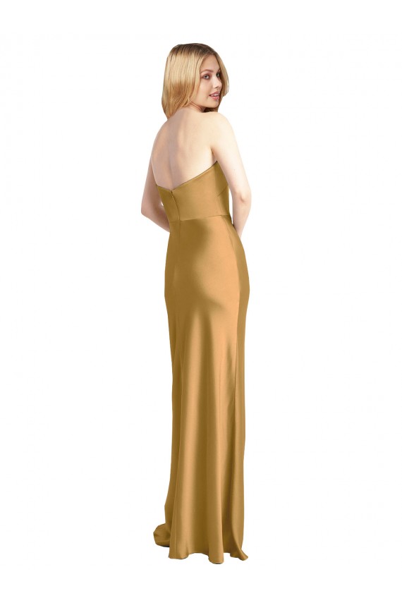 Gold A-Line Strapless Long Formal Evening Gown / Prom Dress / Bridesmaid Dress Bolton