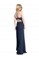 Open Back Dark Navy A-Line Halter Neck Long Formal Evening Gown / Prom Dress / Bridesmaid Dress Bolton