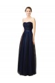 Dark Navy A-Line Strapless Long Bridesmaid Gown Bolton