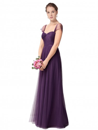 Plum Purple A-Line Sweetheart Long Bridesmaid Dress Bolton