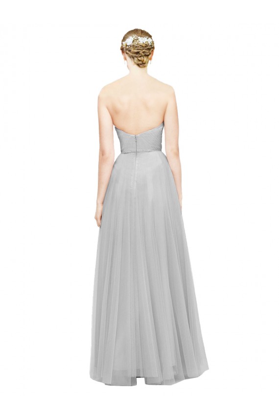 Silver A-Line Sweetheart Long Bridesmaid Dress Bolton