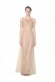 Blush Sheath High Neck Long Bridesmaid Dress Bolton