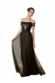 Black A-Line Off the Shoulder Long Bridesmaid Dress Bolton