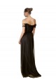 Black A-Line Off the Shoulder Long Bridesmaid Dress Bolton
