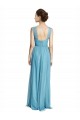 Sky Blue A-Line V-Neck Long Bridesmaid Dress Bolton