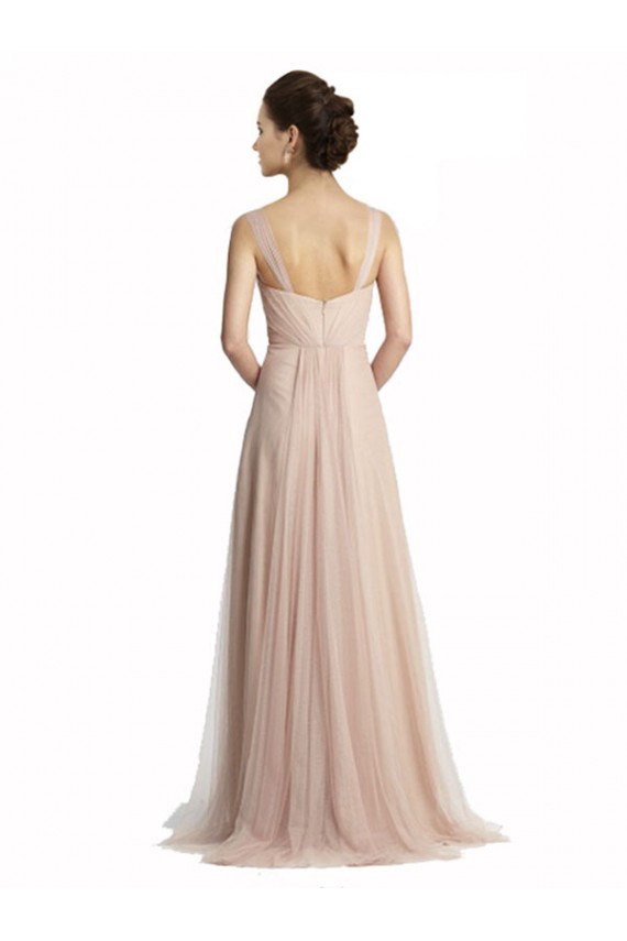 Nude A-Line Square Neck Long Bridesmaid Evening Dress Bolton