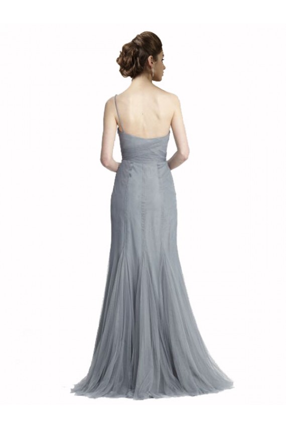 Slate Grey Mermaid One Shoulder Long Bridesmaid Dress Bolton