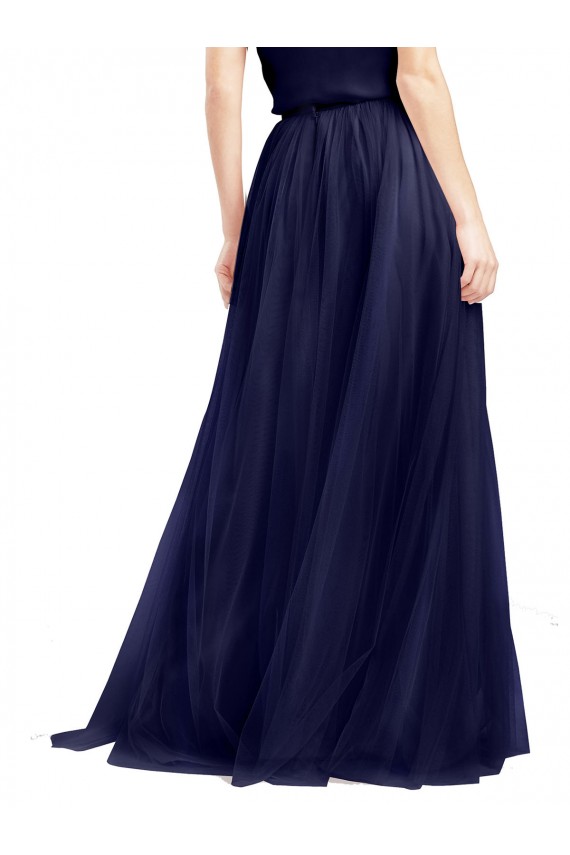 Navy Blue A-Line High Neck Long Semi Formal Evening Dress / Bridesmaid Dress Bolton